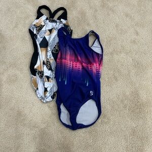 KB Girls' Blue Graphic Leotatds